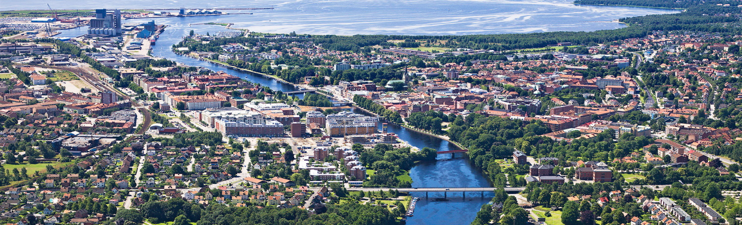 Flygbild över Halmstad